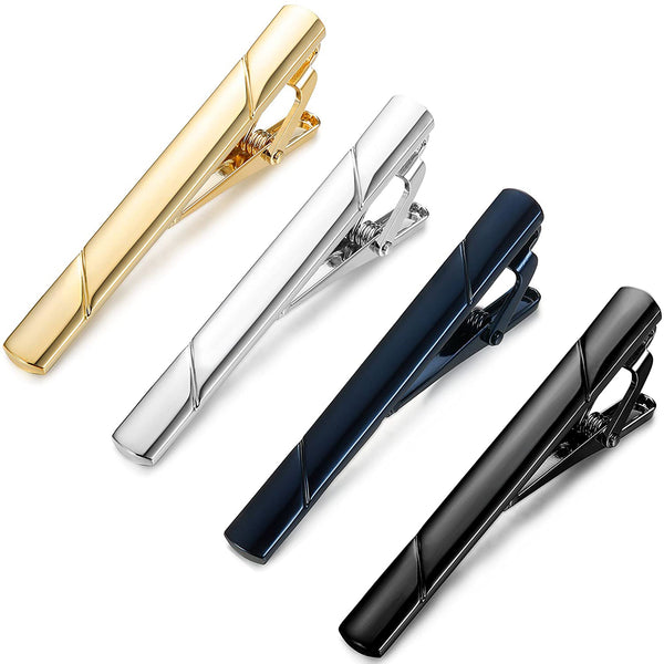 1/4pcs Men's Solid Tie Clips