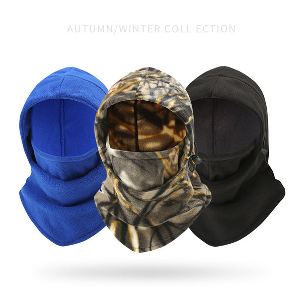 Winter Outdoor Ski Riding Head Cover, Warm Thicken Fleece Hooded Balaclava