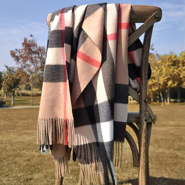 Autumn And Winter New Plaid Scarf Women Luxury Cashmere Shawl Winter Warm Men Scarves Cloak Thick Blanket Fringed Scarf