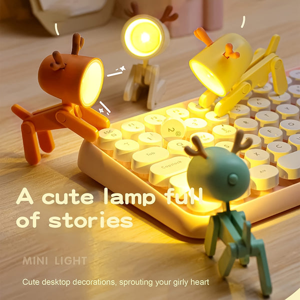 Mini Cute Animal Pet Dog&deer Designer Led Night Light Table Lamp Kids Toys Gifts For Christmas,soft Light For The Baby Room