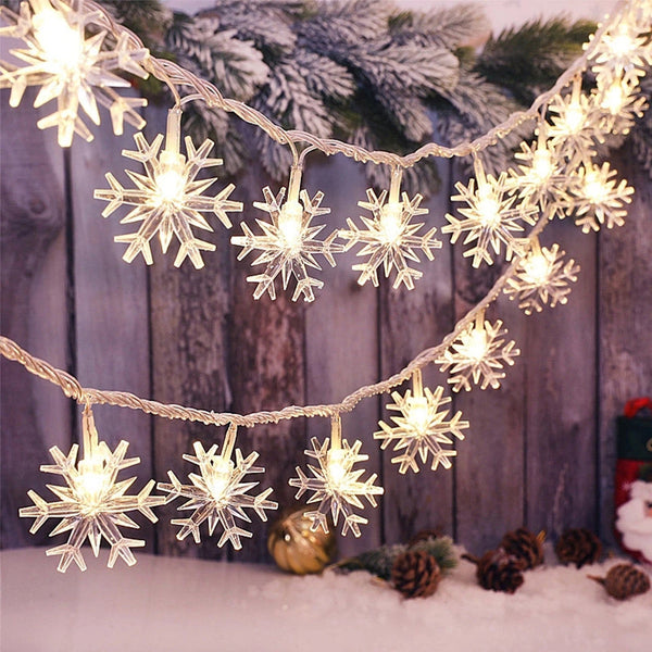 1.8m, 10LED, Snowflake Lights, Christmas Tree Decoration, Garden Arrangement, Snowflake String Lights