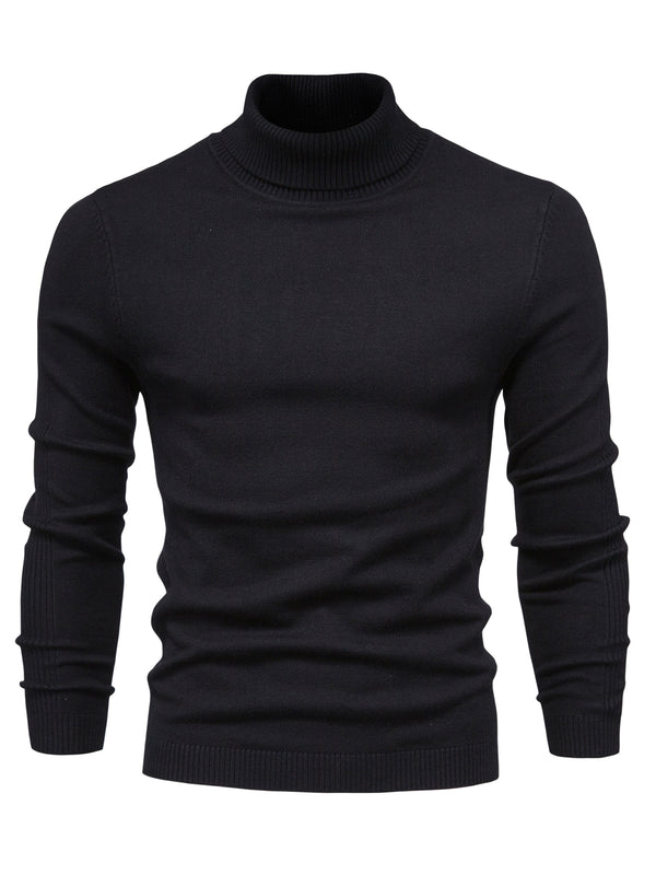 Best Sellers Autumn Winter Pullover Men O-neck Solid Turtleneck Sweaters