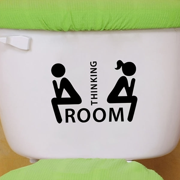 1pc Creative Toilet Sticker, Funny Toilet Decal, Self-Adhesive Wall Sticker, Bathroom Decor