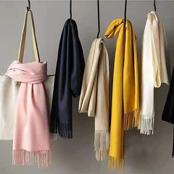 Cashmere Scarf For Women Men Winter Fall Fashion Fringe Gift Lightweight Solid Cozy