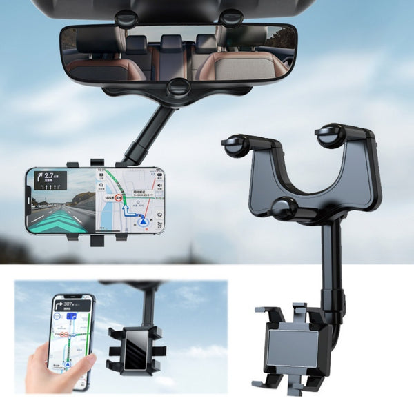 1pc 2022 New Universal Rotatable And Retractable Car Phone Holder, Multifunctional 360° Rear View Mirror Holder For Car