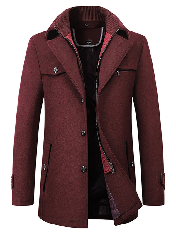 New Wool Coat Men's Business Casual Thick Warm Slim Jacket