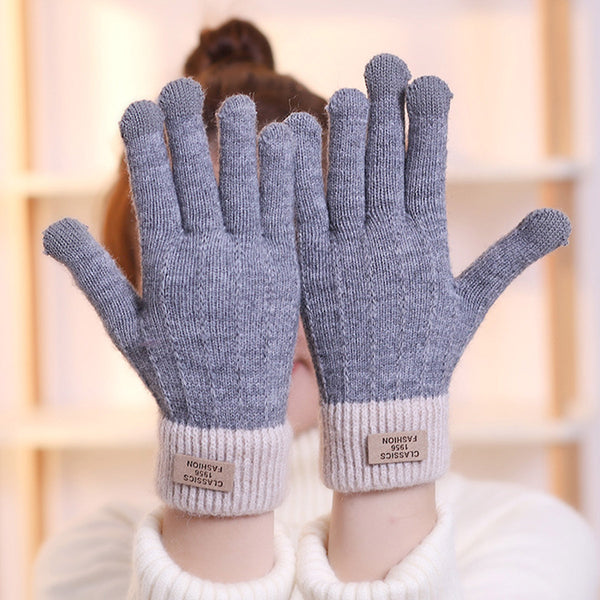 Ladies Winter Touch Screen Warm Knit Gloves