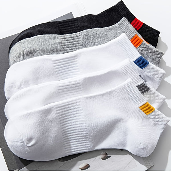 5pairs Solid Breathable Sports Low-cut Socks