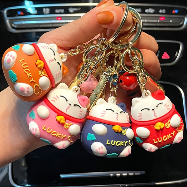 Lucky Cat Key Chain Pendant, Drip Glue Material, Cute Bag Pendant For Men And Women, Creative Car Key Chain Accessories, Mobile Phone Case Pendant