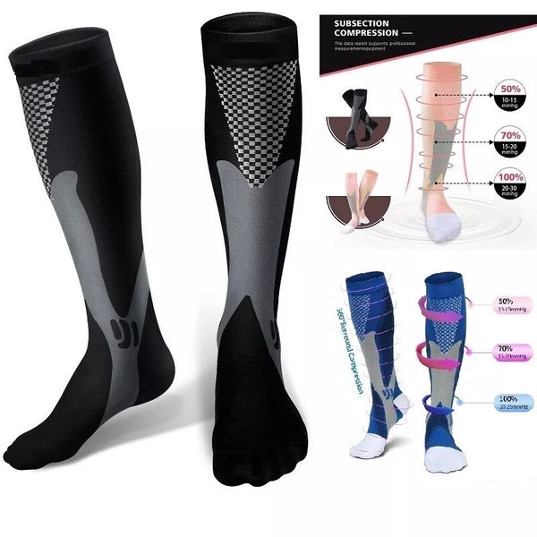 Compression Sport Knee High Socks, Quick-drying Running Hiking Sports Varicose Veins Prevention Socks