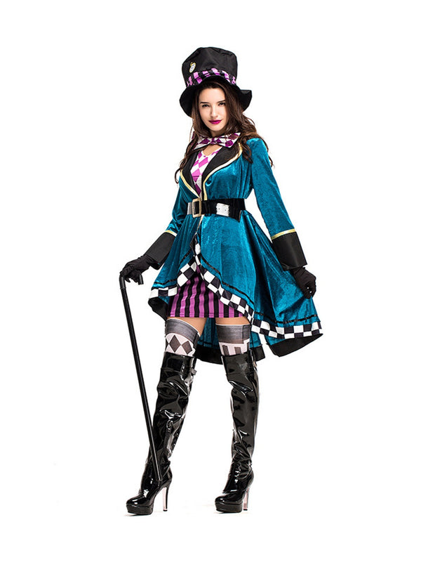 Women's Halloween Fairy Dress Up Female Magician Crazy Hat Costume