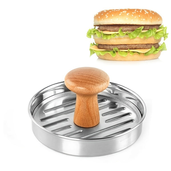 1pc Burger Press, 5" Stainless Steel Non-Stick Hamburger Press, Patty Maker For Stuffed Burgers, BBQ Barbecue Grilling Tools