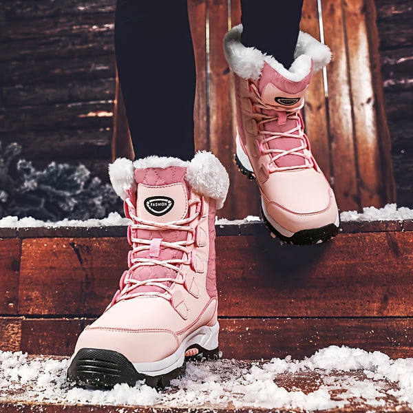 Women's Winter Thermal Snow Boots, Winter Warm Plush Mid Calf Snow Boots, Women's Footwear