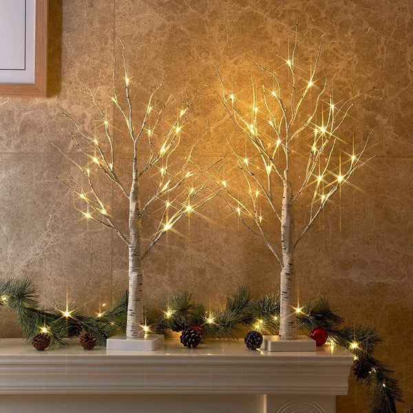 1pc, 2FT, Usb Powered Warm White LED Light Tree, Christmas Party, Wedding Decorations