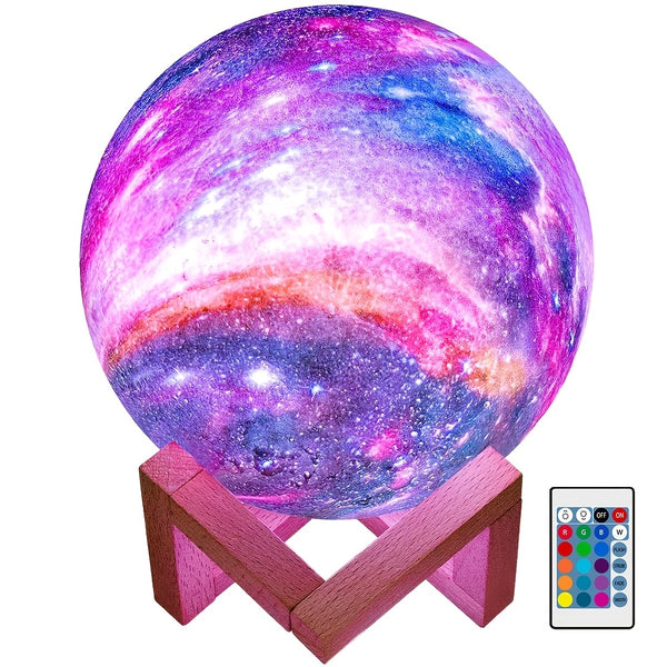 Moon Lamp Galaxy Lamp, 5.9''/15cm& 3.9''/10cm, 16 Colors LED 3D Moon Light Lava Lamp, Remote & Touch Control Star Lamp, Moon Night Light Gifts For Girls Boys Kids Women Birthday