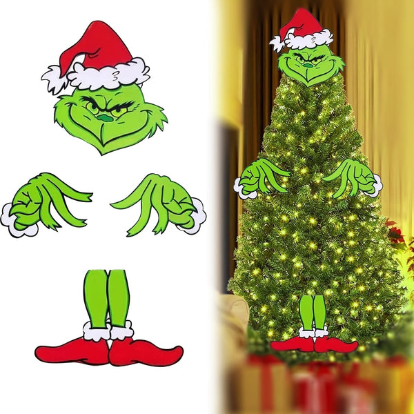 1pc Decor For Christmas Tree, Christmas Tree Topper, Grinch Christmas Decorations For Small Tree