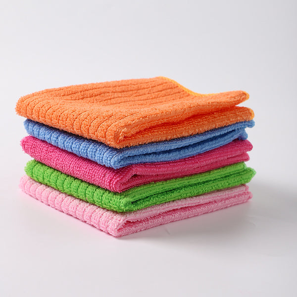 5pcs, 12"x12" Random Color Microfiber Cleaning Cloth, Microfiber Towels