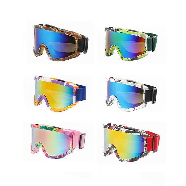 Unisex Sports Ski Goggles, Double Layer Anti-Fog Mountaineering Ski Goggles, Outdoor Large Frame Windproof Sand Colorful Polarized Glasses