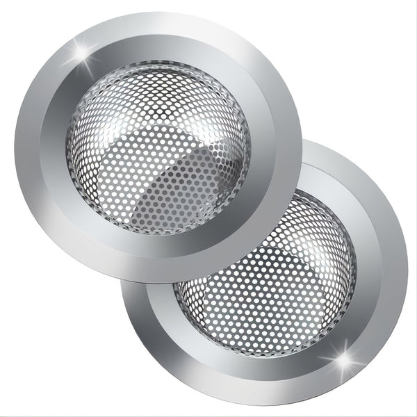 2pcs/Pack Kitchen Sink Strainer, Stainless Steel Sink Drain Strainer, Large Wide Rim 4.5" Diameter, Food Catcher For Most Sink Drains Kitchen Sink Basket Strainer Steel Sink Filter