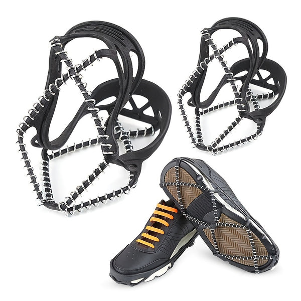 1pair Traction Cleats, Iron Chain Anti-skid Shoe Cover For Outdoor Climbing Hiking And Walking